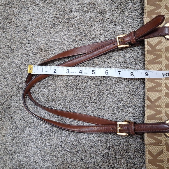 Michael Kors signature fabric / leather "jet set" large tote - browns - Picture 10 of 11